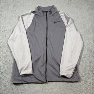 Nike Jacket Mens Sz L Gray Epic Knit Gunsmoke Training Full Zip Dri-Fit